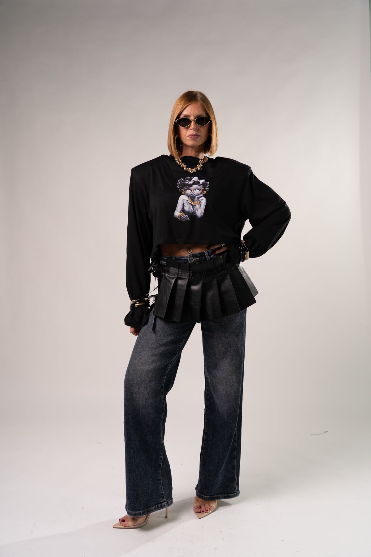 SHIRT MEZZOCOLLO CROP BETTY GLAMπ€