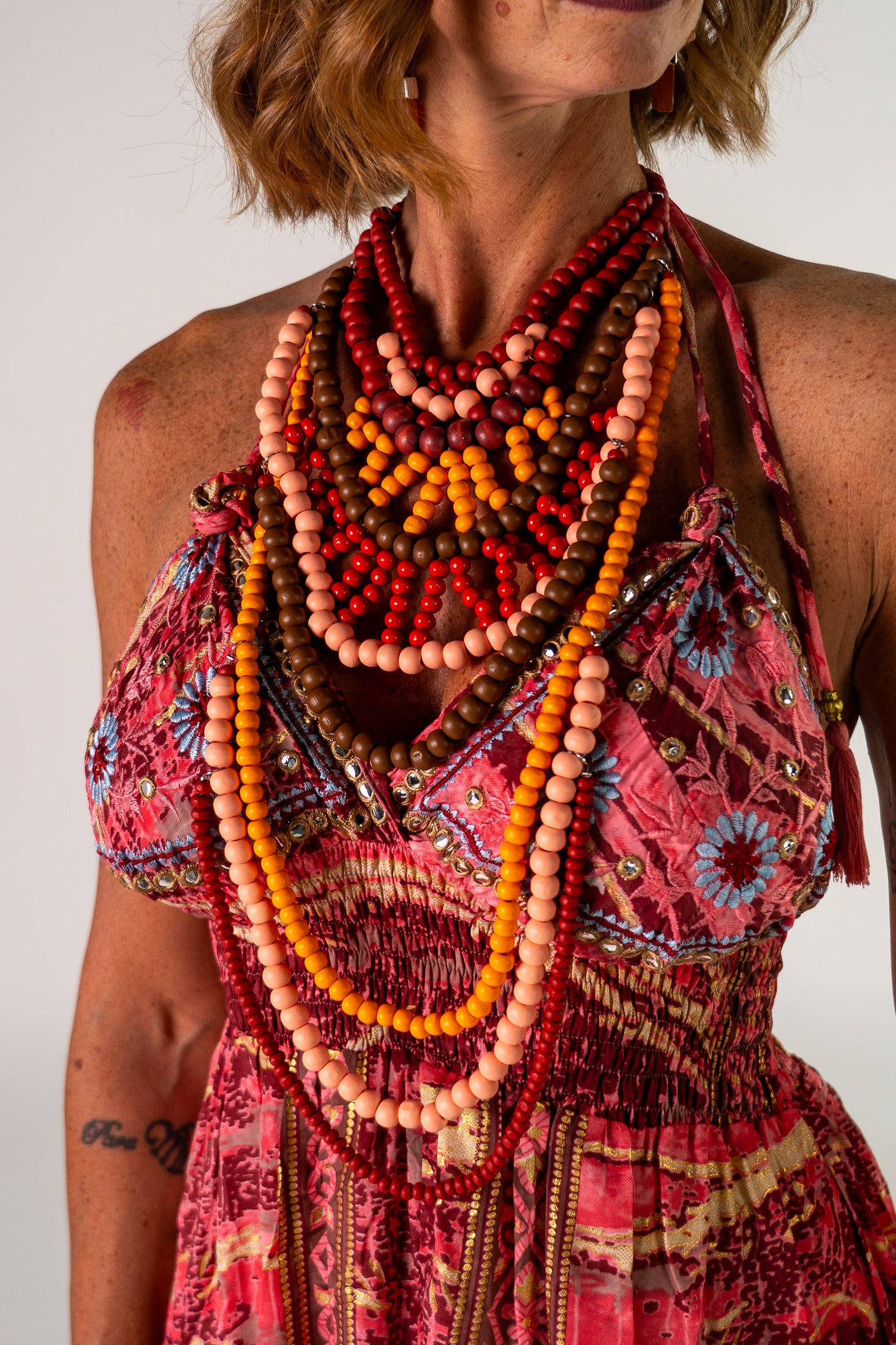 COLLANA PERLINE LEGNO