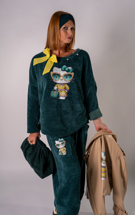 COORDINATO KITTY GREEN!💚