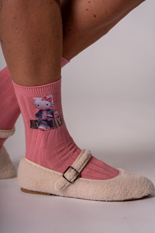 CALZINI KITTY SHOPPING PINK!