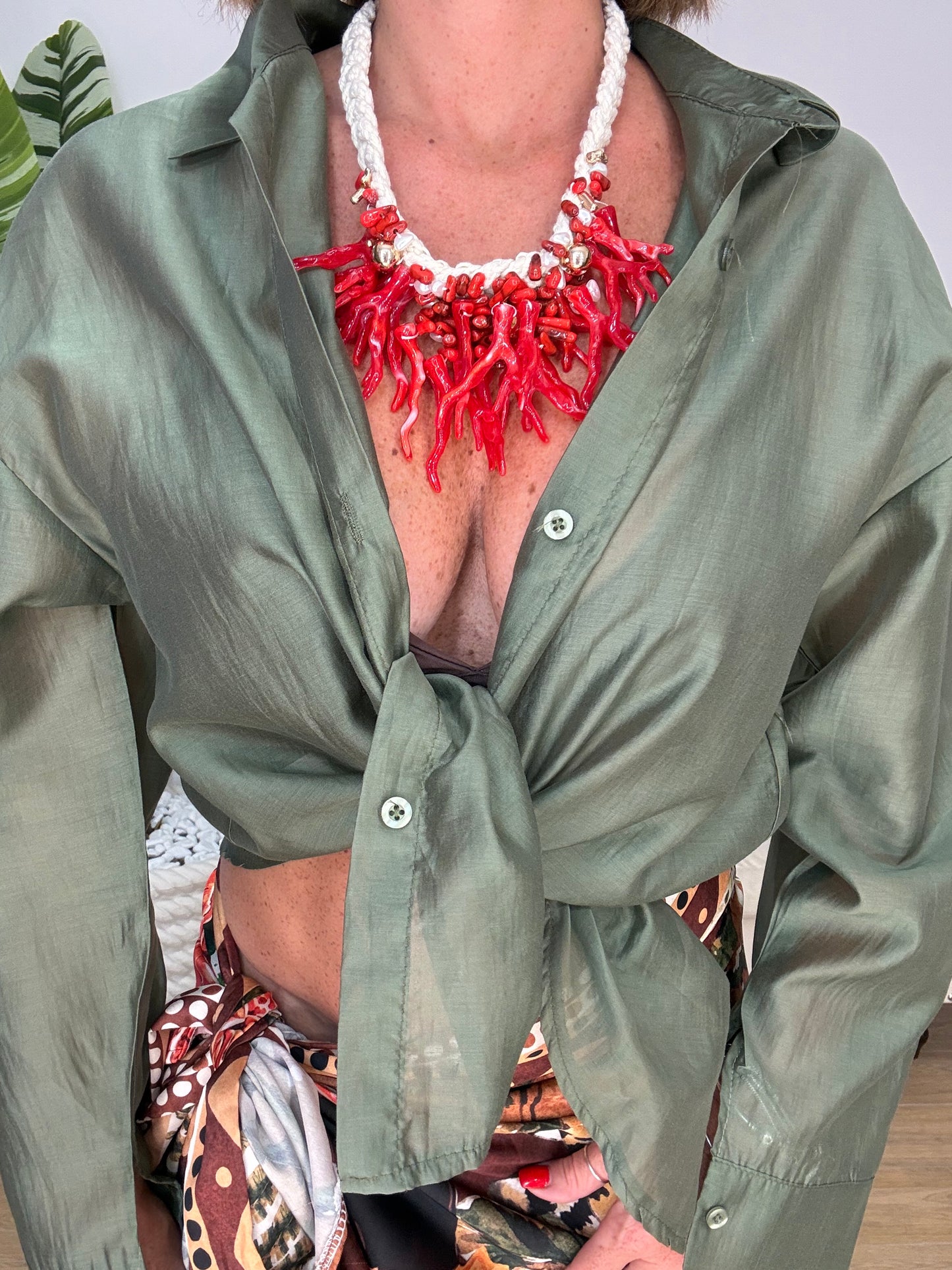 COLLANA TRECCINA CORALLI