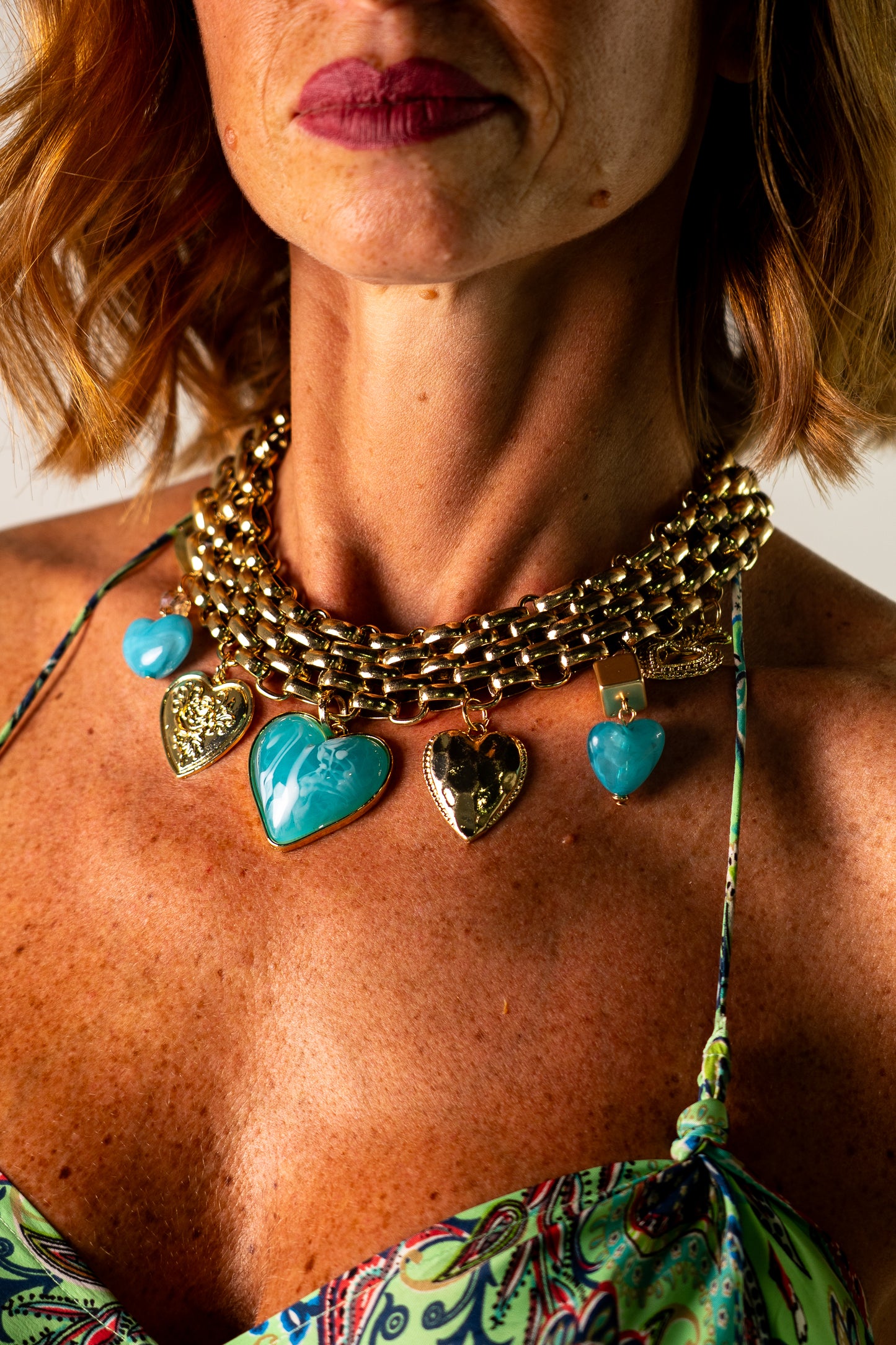 COLLANA CUORI TURCHESI