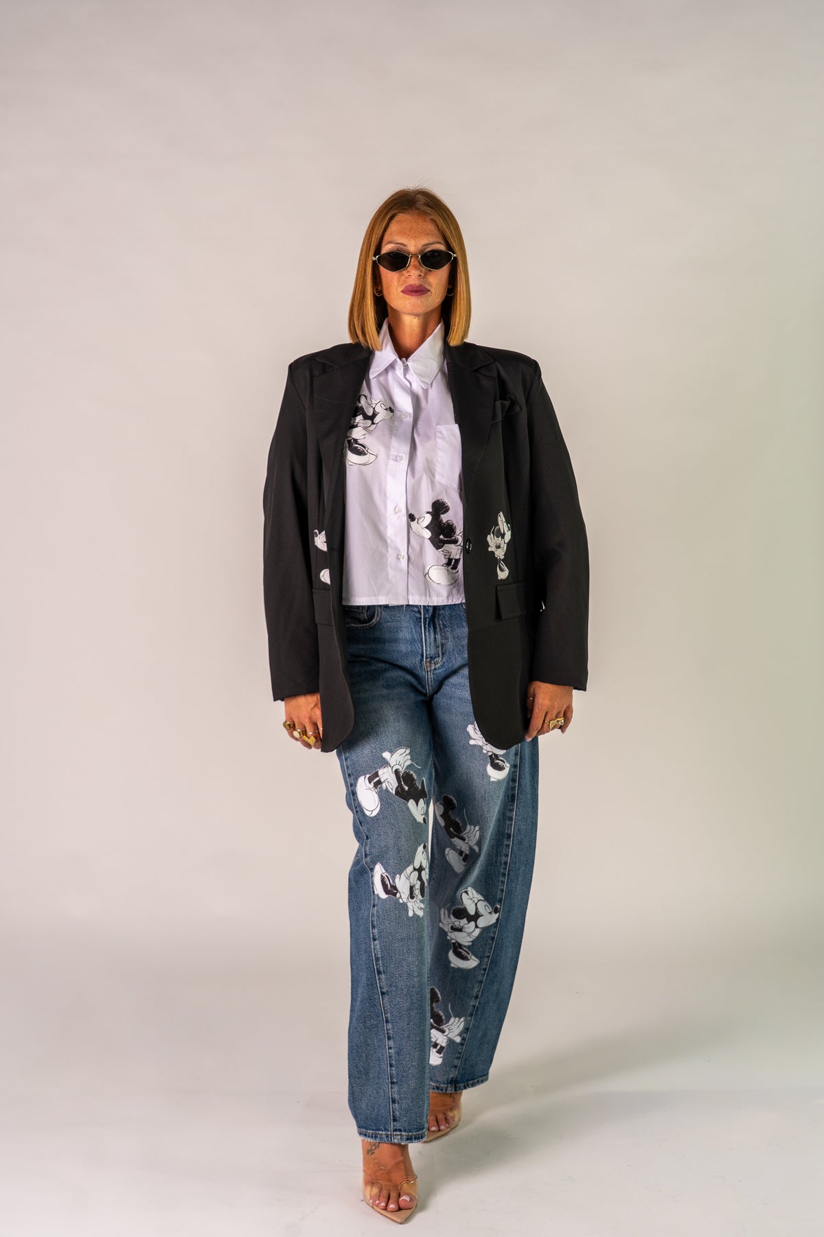 JEANS MINNIE&MICKEY BLACK & WHITE!π€π€