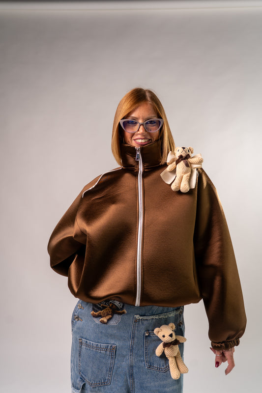 FELPONE RASO STRUTTURATO BROWN🧸