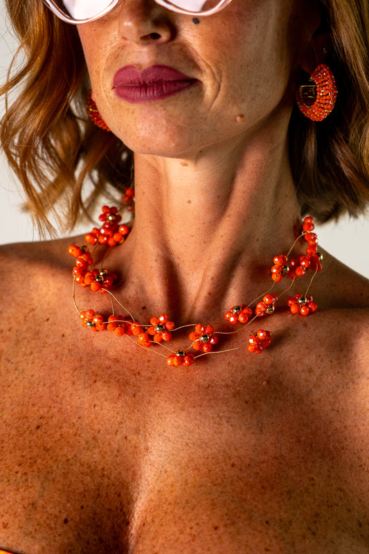 COLLANA FIORELLINI ORANGE