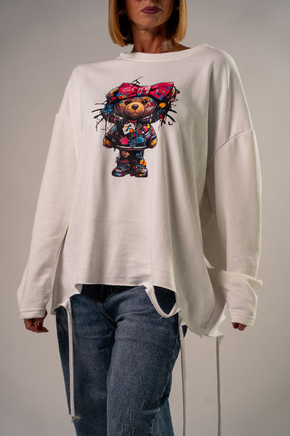 FELPA SFRANGIATA TEDDY GRAFFITI🩷