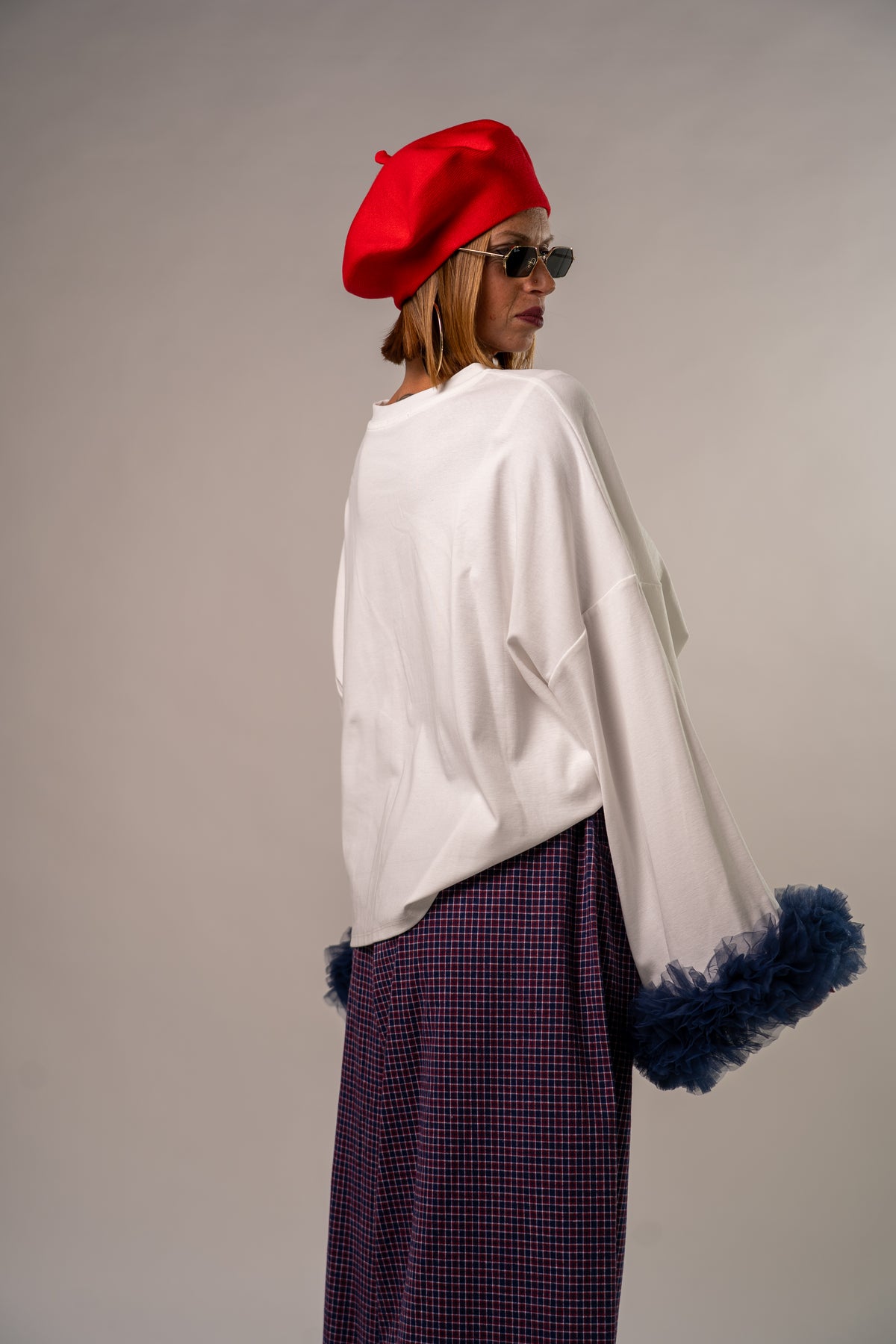 MAGLIA LONG SLEEVE TULLE WHITE!