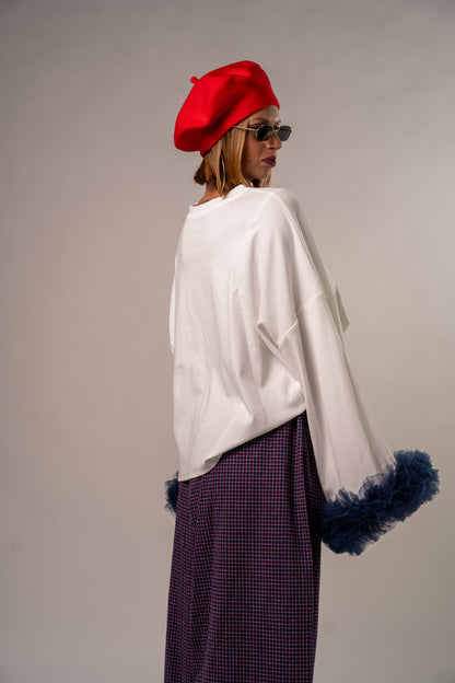 MAGLIA LONG SLEEVE TULLE WHITE!