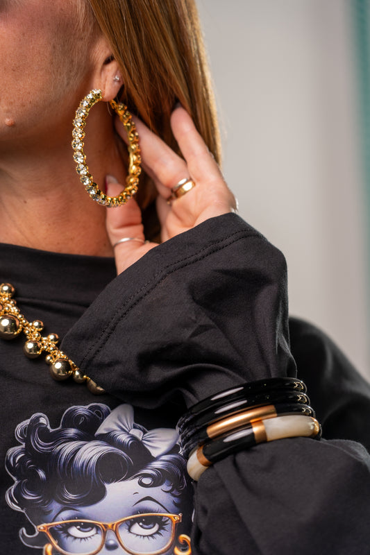 ORECCHINI CERCHIO STRASS!