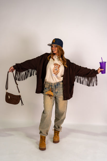 CARDIGAN FRANGETTOSO