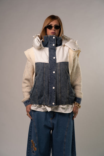 GILET BOMBER COMBINATO WHITE! 🤍