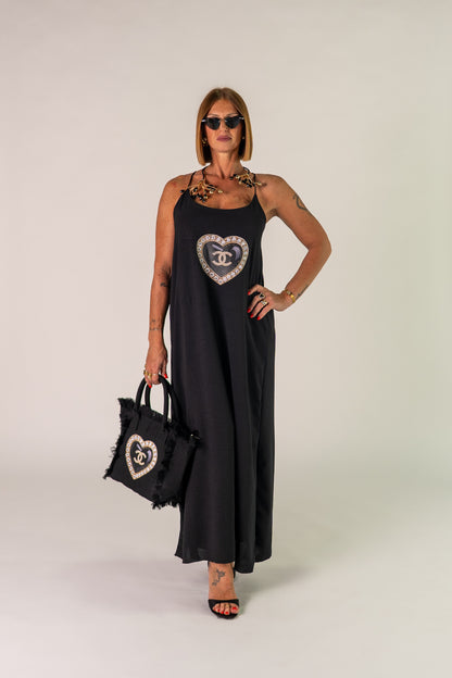 BORSA BIG HEART BLACK