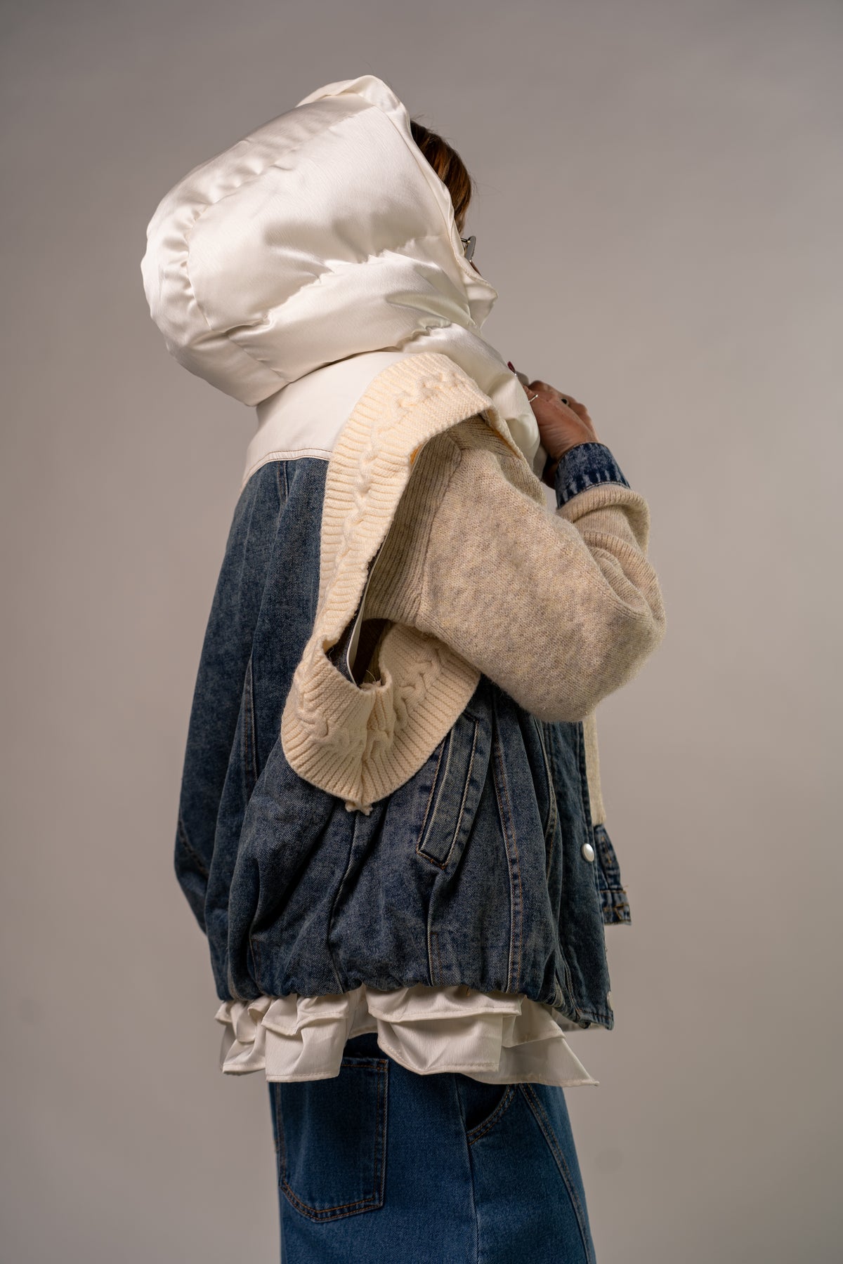 GILET BOMBER COMBINATO WHITE! 🤍