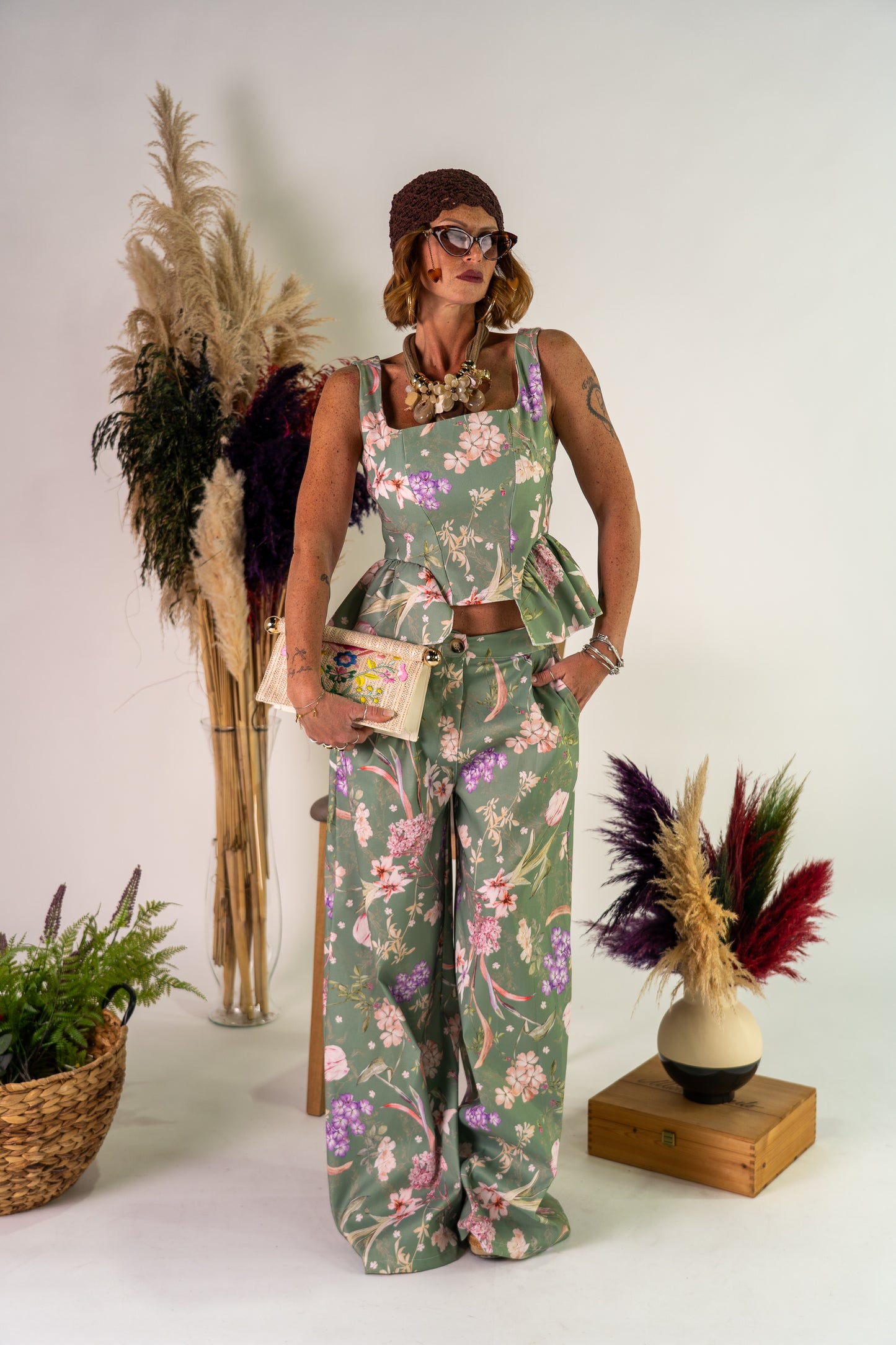 COORDINATO GREEN FLOWER!