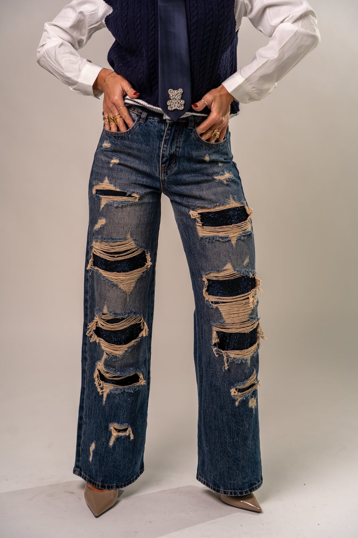 JEANS STRATCH E STRASS!