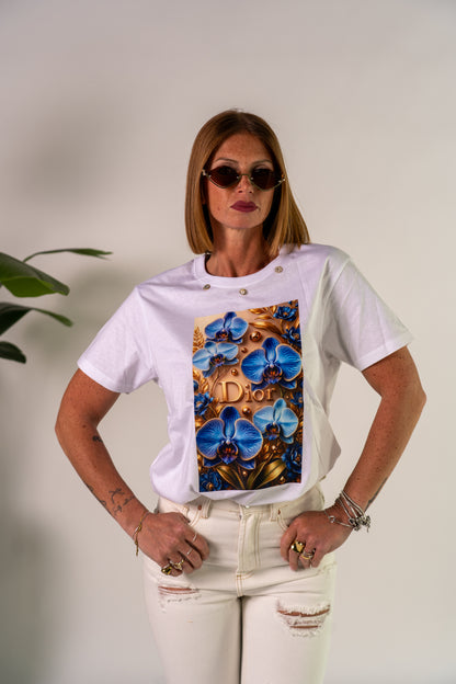 T-SHIRT ORCHIDEE DI🩵R