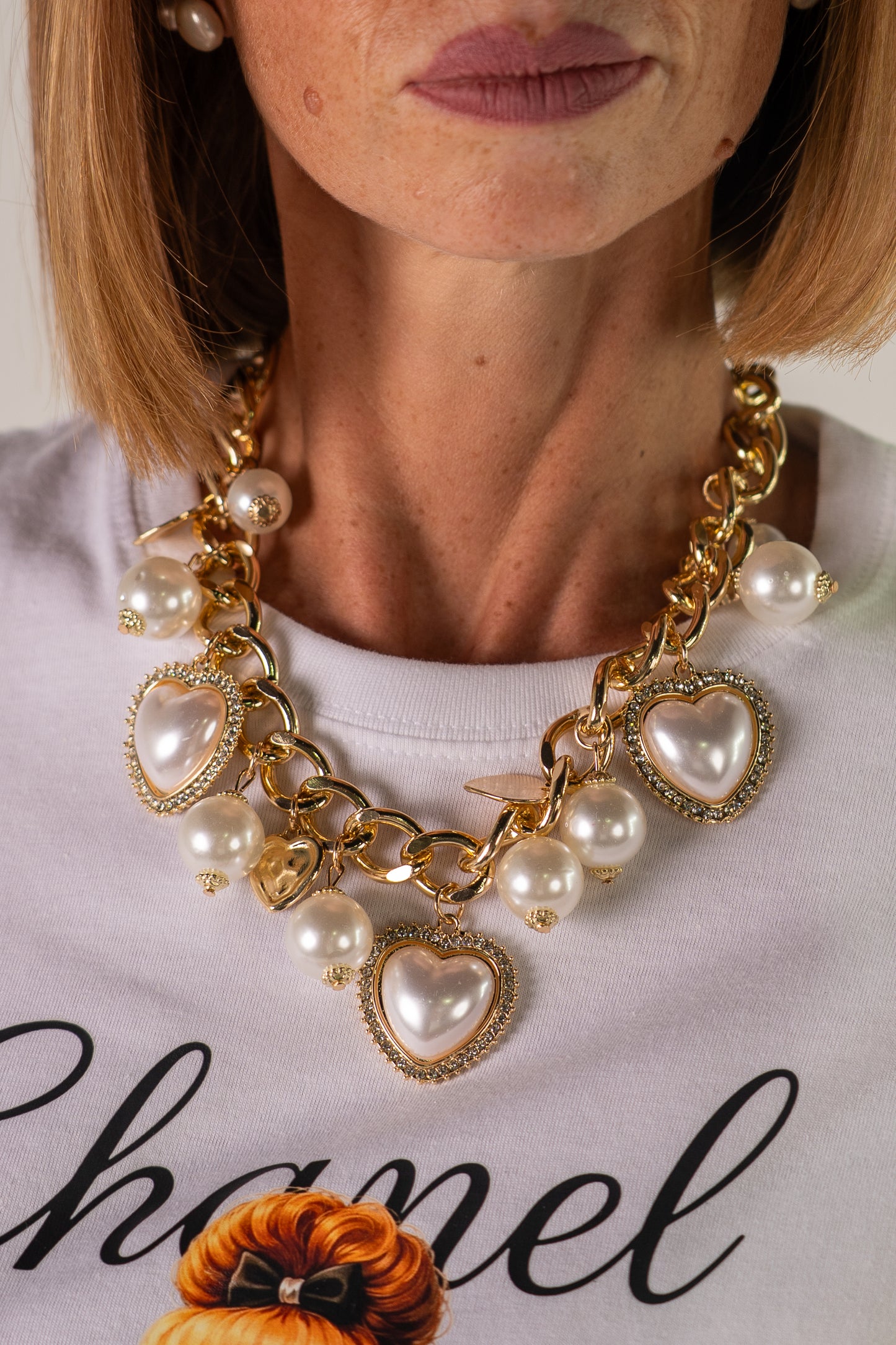 COLLANA CUORI PERLOSI