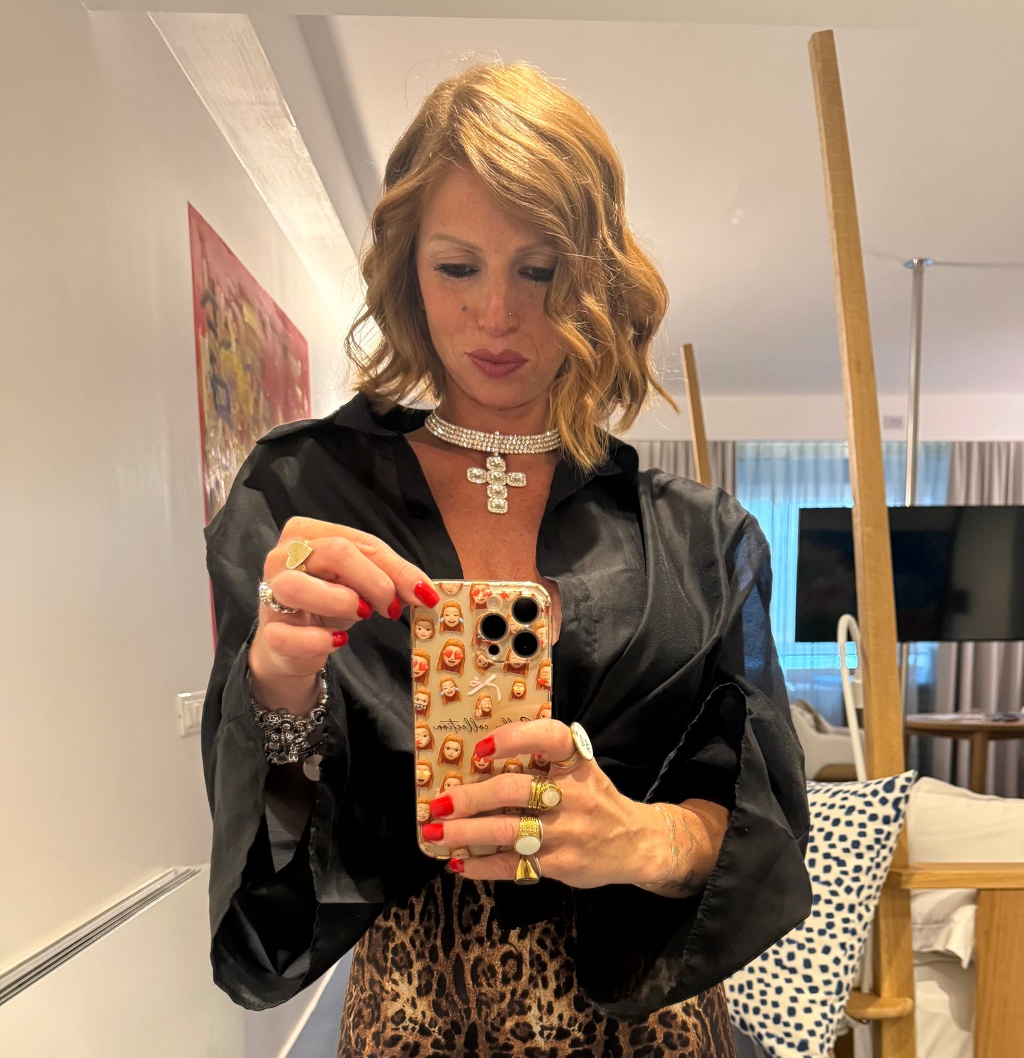 CHOKER CROSS STRASS