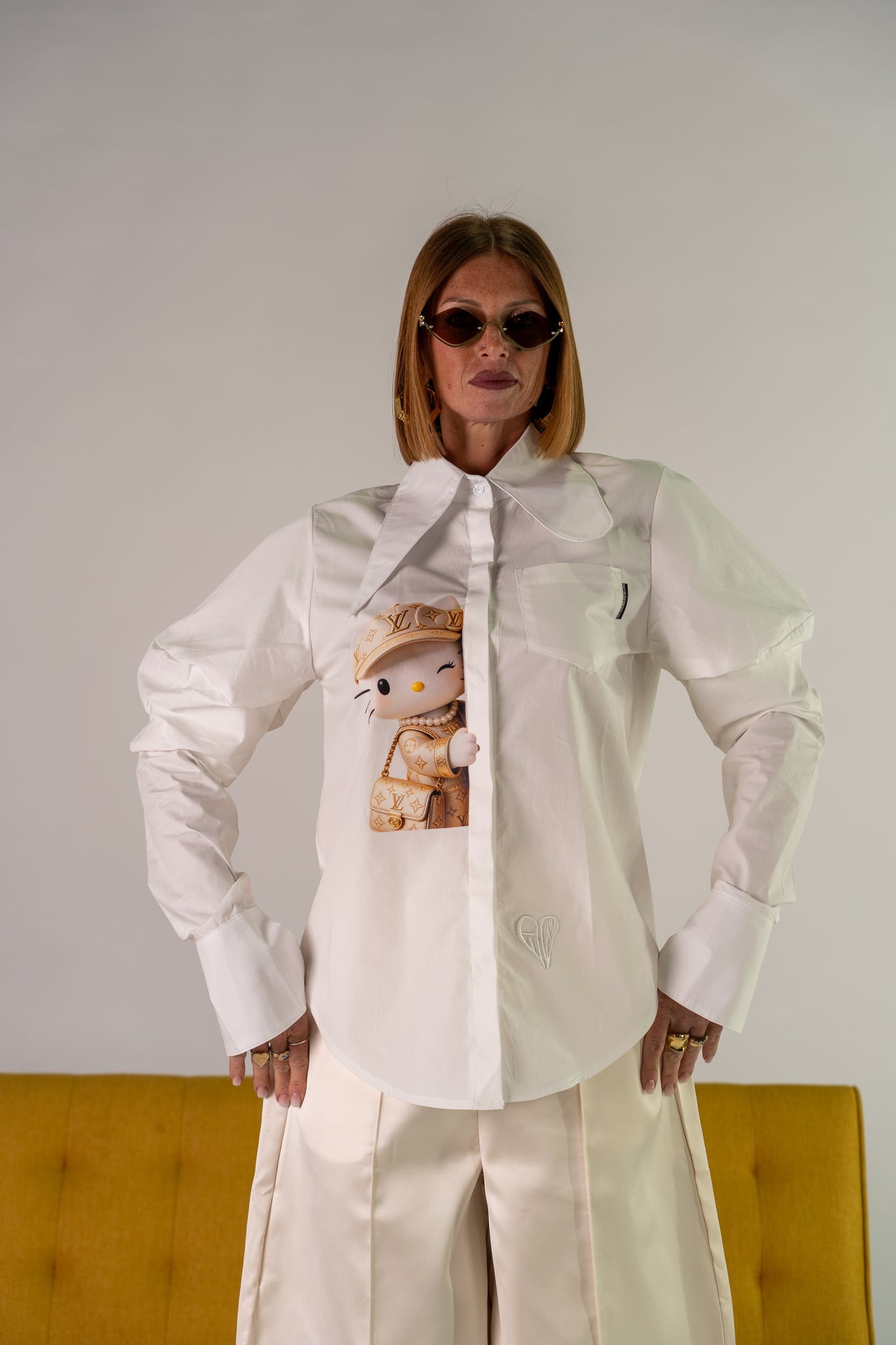 CAMICIA A SBUFFO KITTY LUXURY🤎