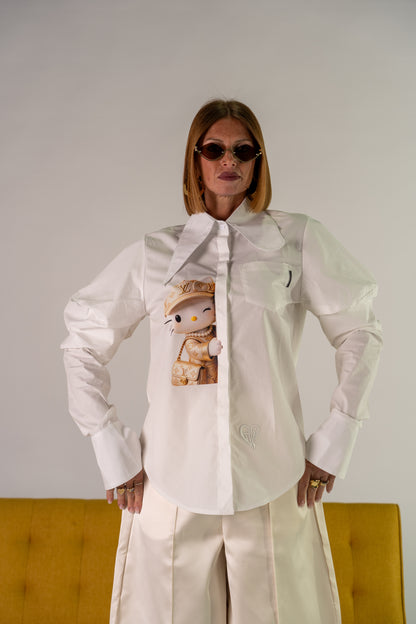 CAMICIA A SBUFFO KITTY LUXURY🤎