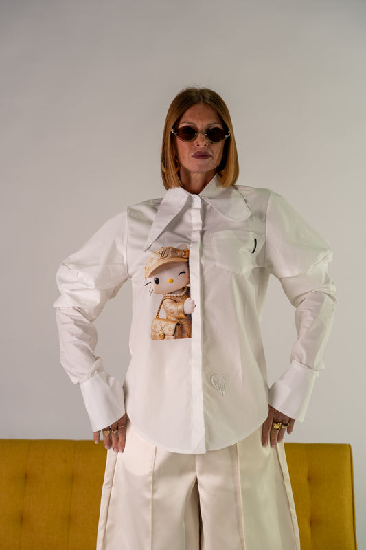 CAMICIA A SBUFFO KITTY LUXURY🤎