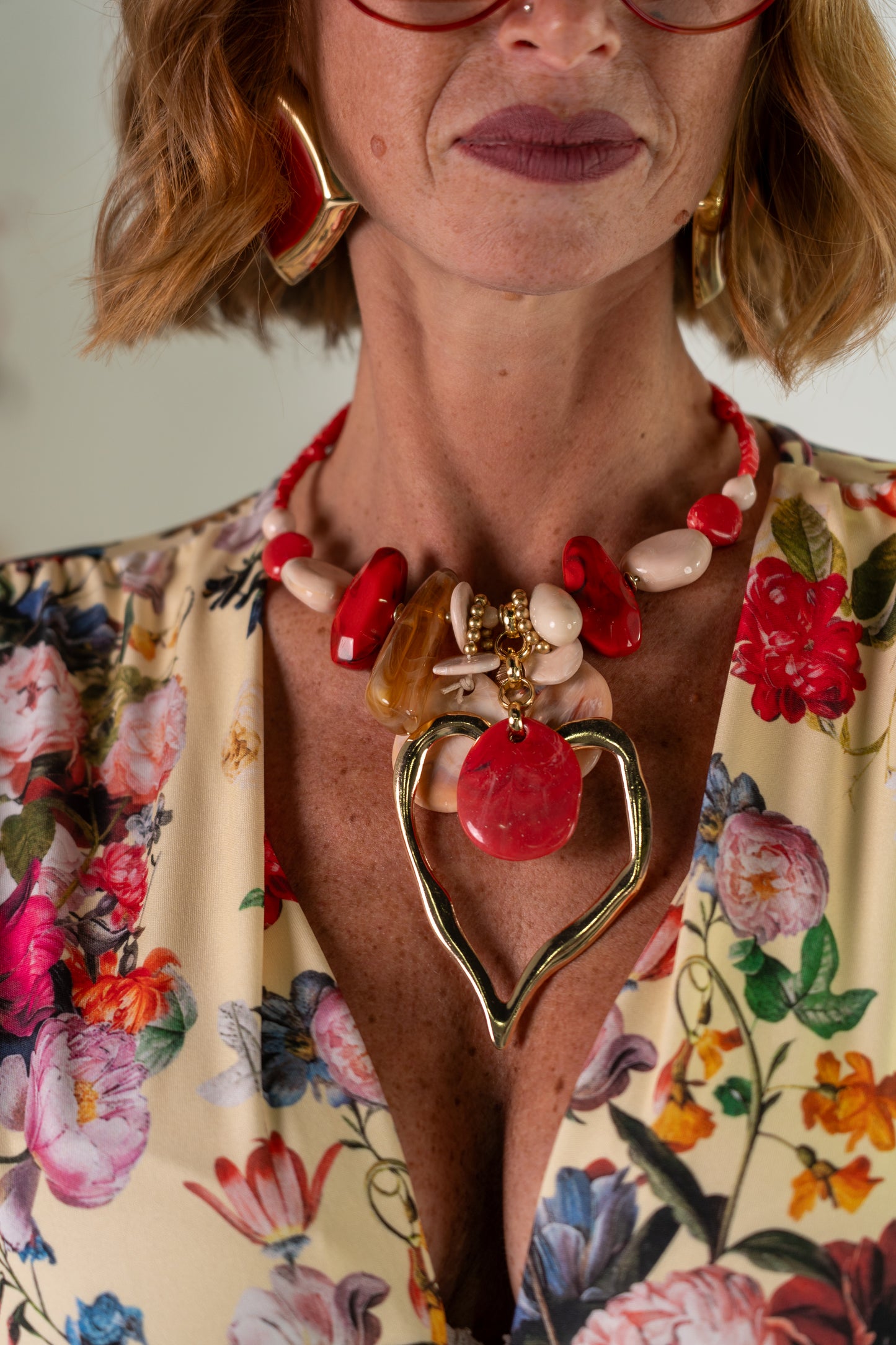 COLLANA HEART IN RED