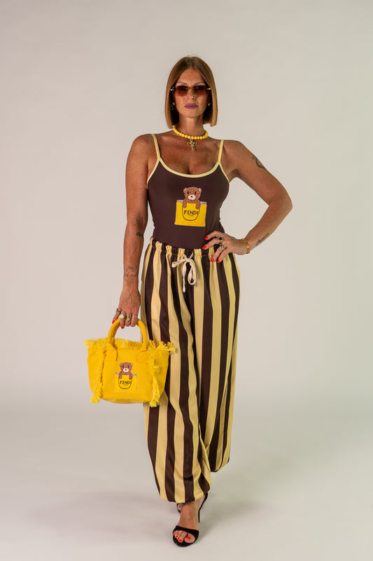 PANTALONI BROWN YELLOW!