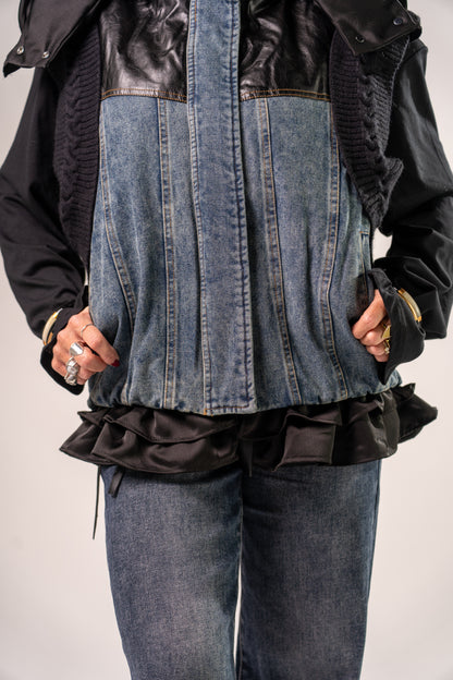 GILET BOMBER COMBINATO BLACK!