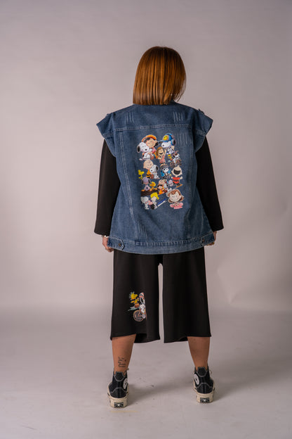 GILET DENIM SNOOPY & FRIENDS🖤!