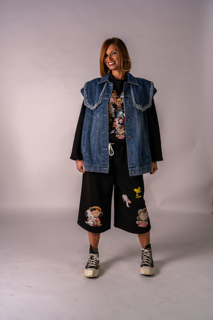 GILET DENIM SNOOPY & FRIENDS🖤!