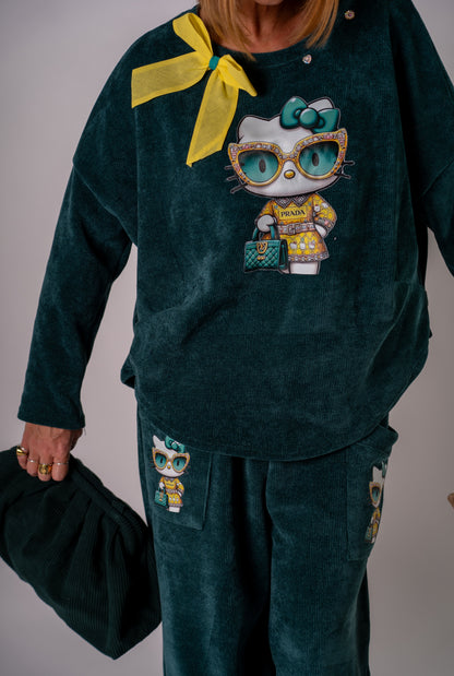 COORDINATO KITTY GREEN!💚