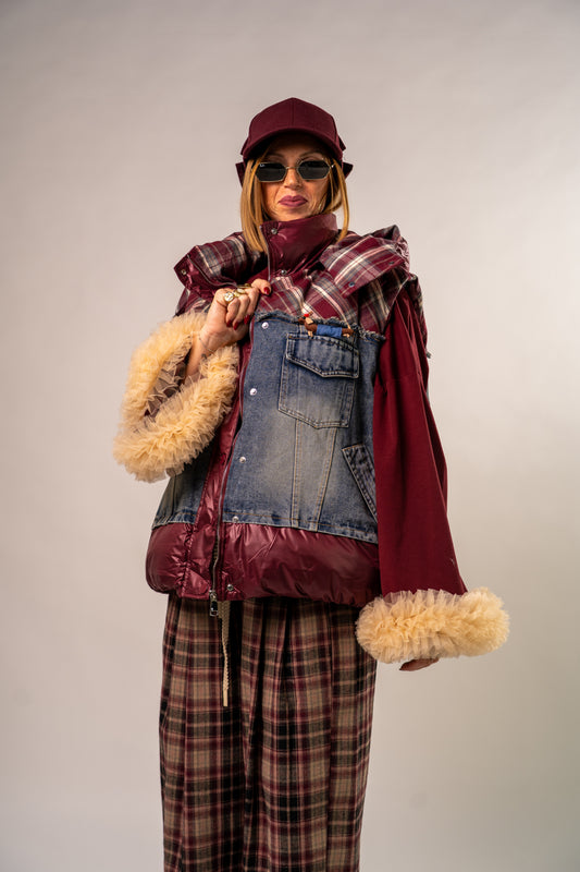GILET BOMBERINO QUADRETTOSO WINE!