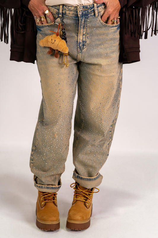 JEANS STRASS SABBIOSI