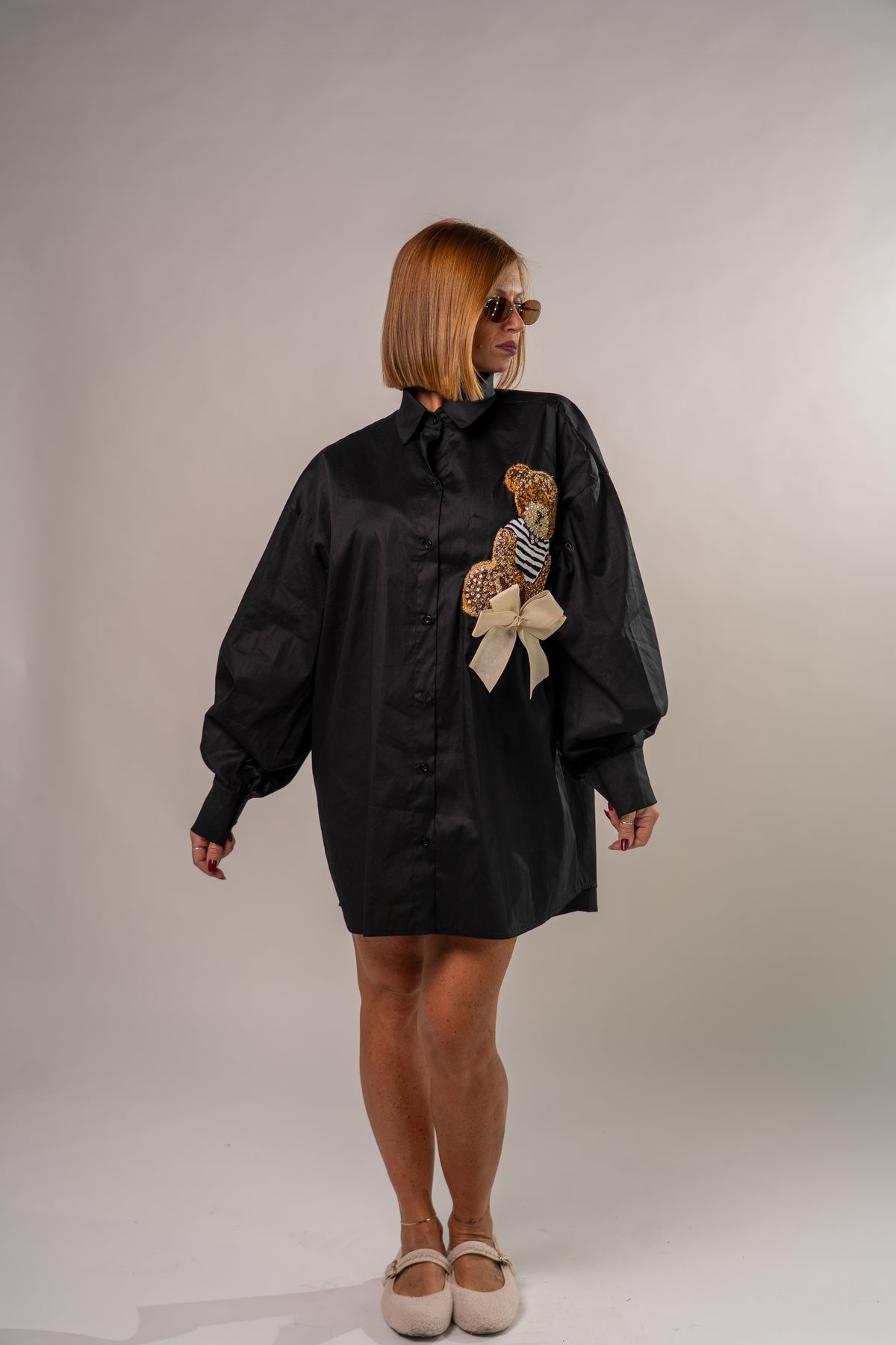 CAMICIONE TEDDY STRASS 🐻🖤!
