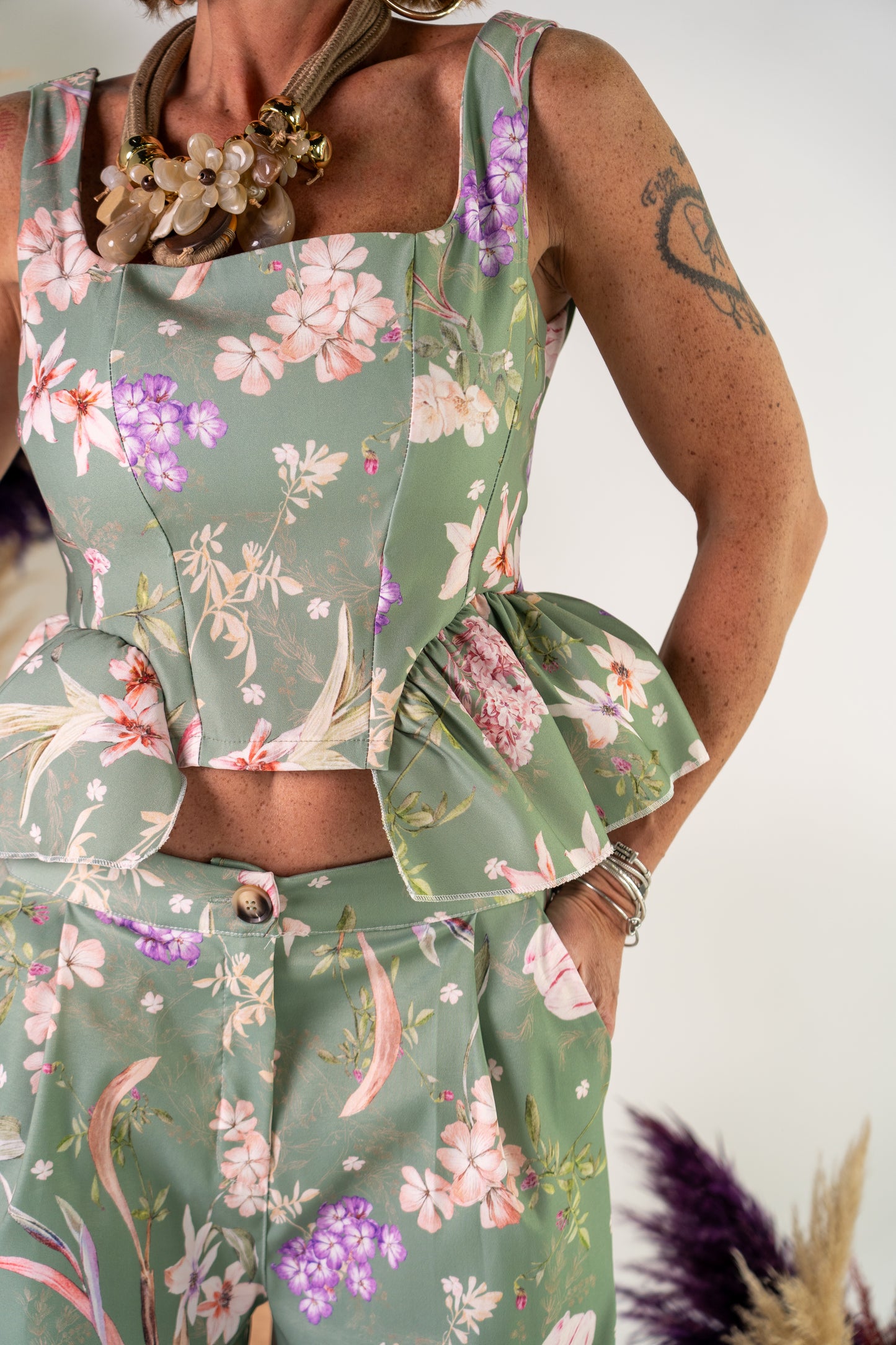 COORDINATO GREEN FLOWER!