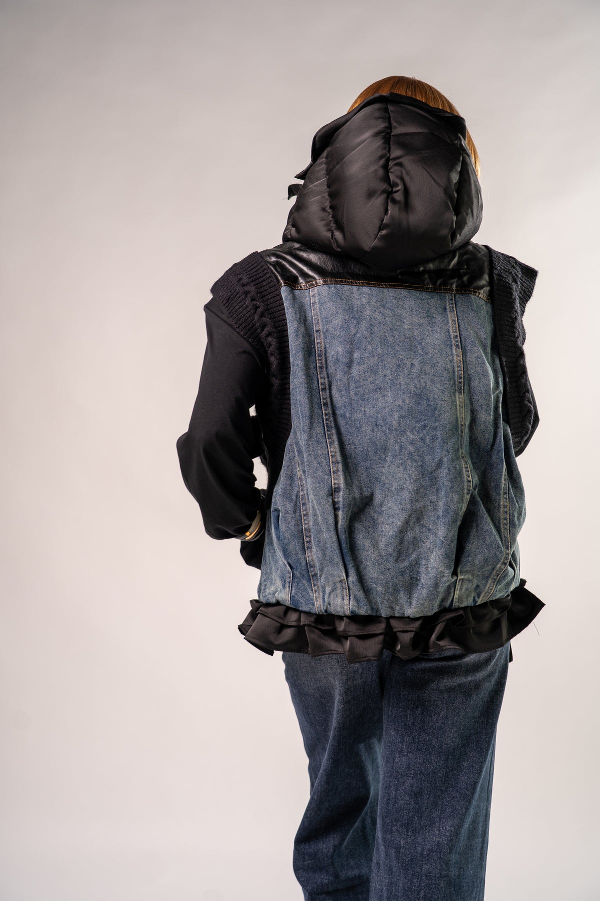 GILET BOMBER COMBINATO BLACK!
