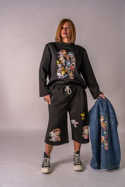 COORDINATO BLACK SNOOPY & FRIENDS 🖤!