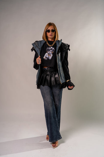GILET BOMBER COMBINATO BLACK!