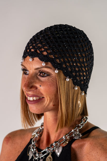 CUFFIETTA BLACK PERLINE