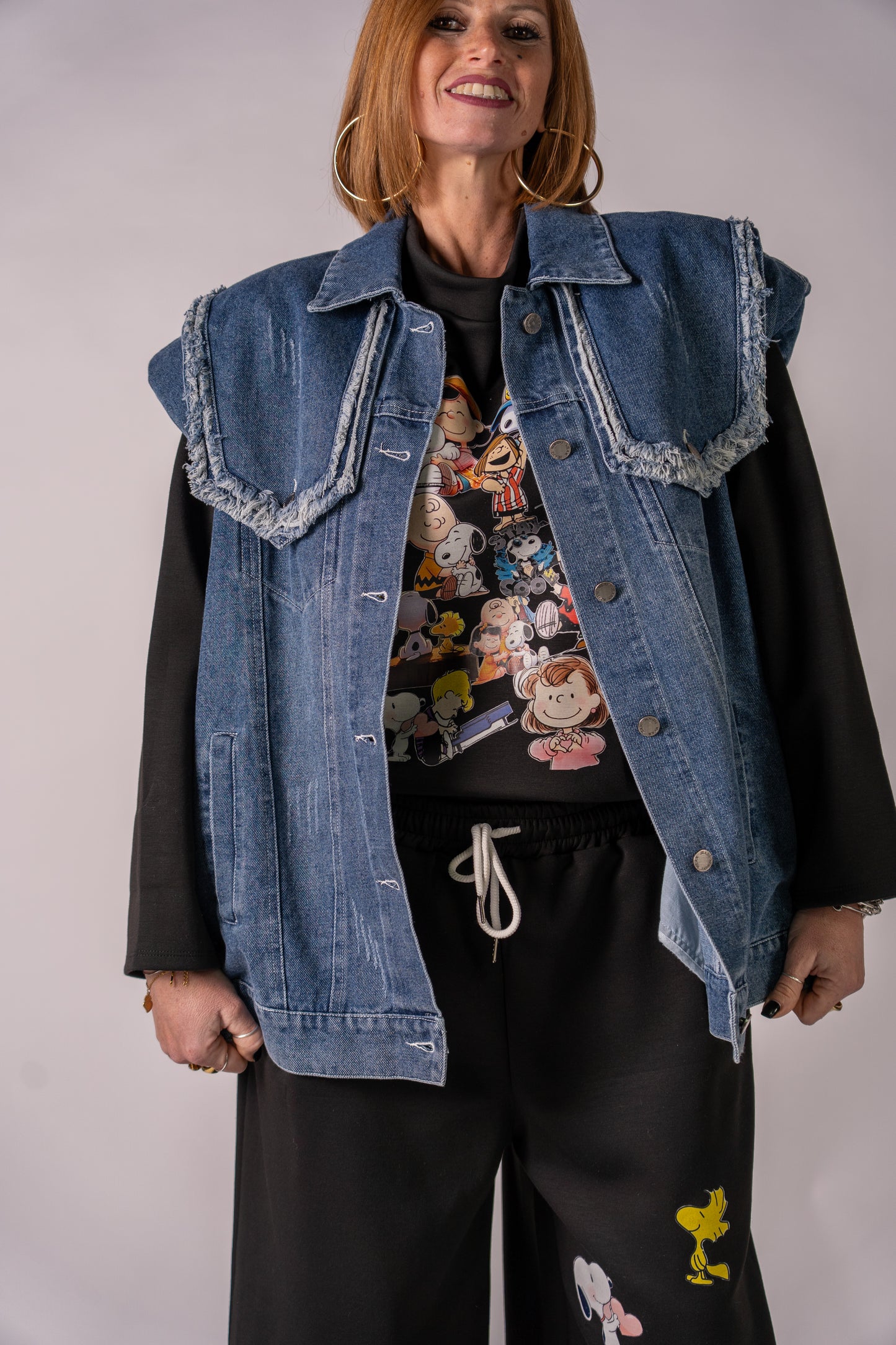 GILET DENIM SNOOPY & FRIENDS🖤!