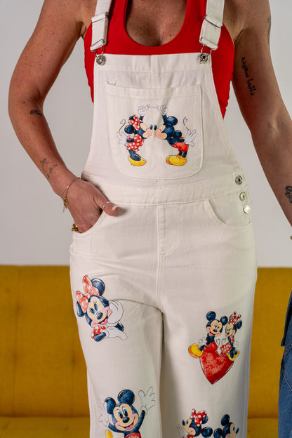 SALOPETTE WHITE MINNIE & MICKEY❤️