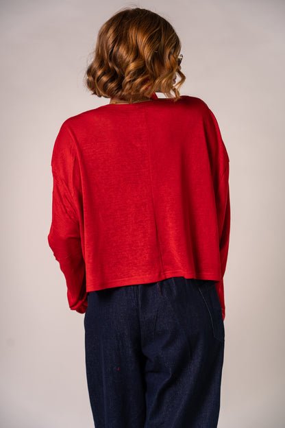 LONG SLEEVE TEDDY BOTTON RED❤️!