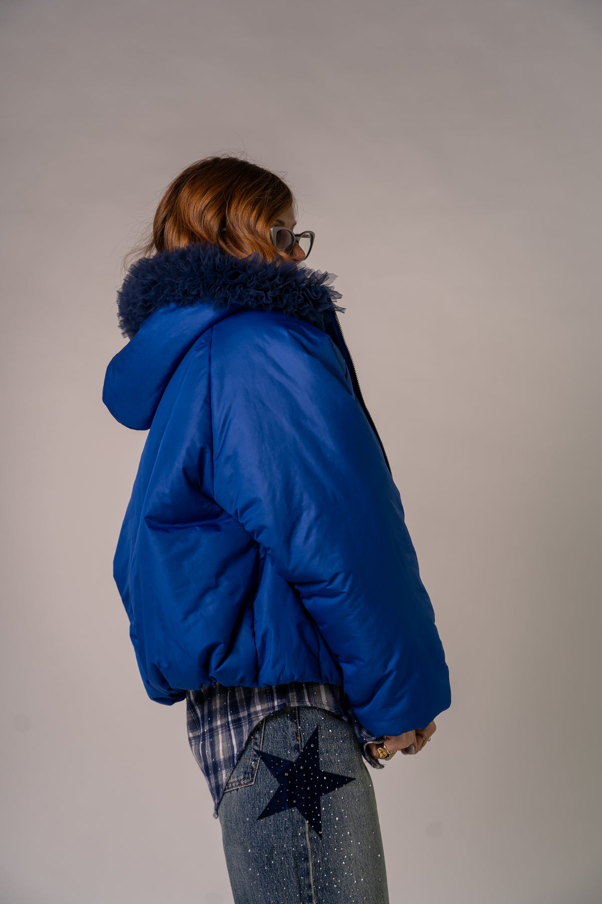 BOMBER OVER TULLE BLU!