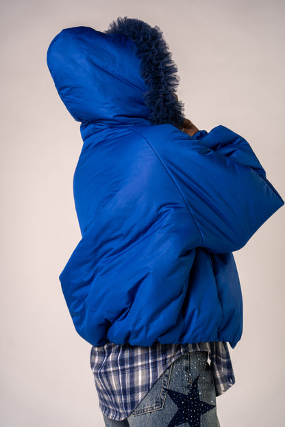 BOMBER OVER TULLE BLU!