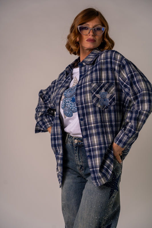 CAMICIA MILLESTRASS BLU TARTAN 💙!