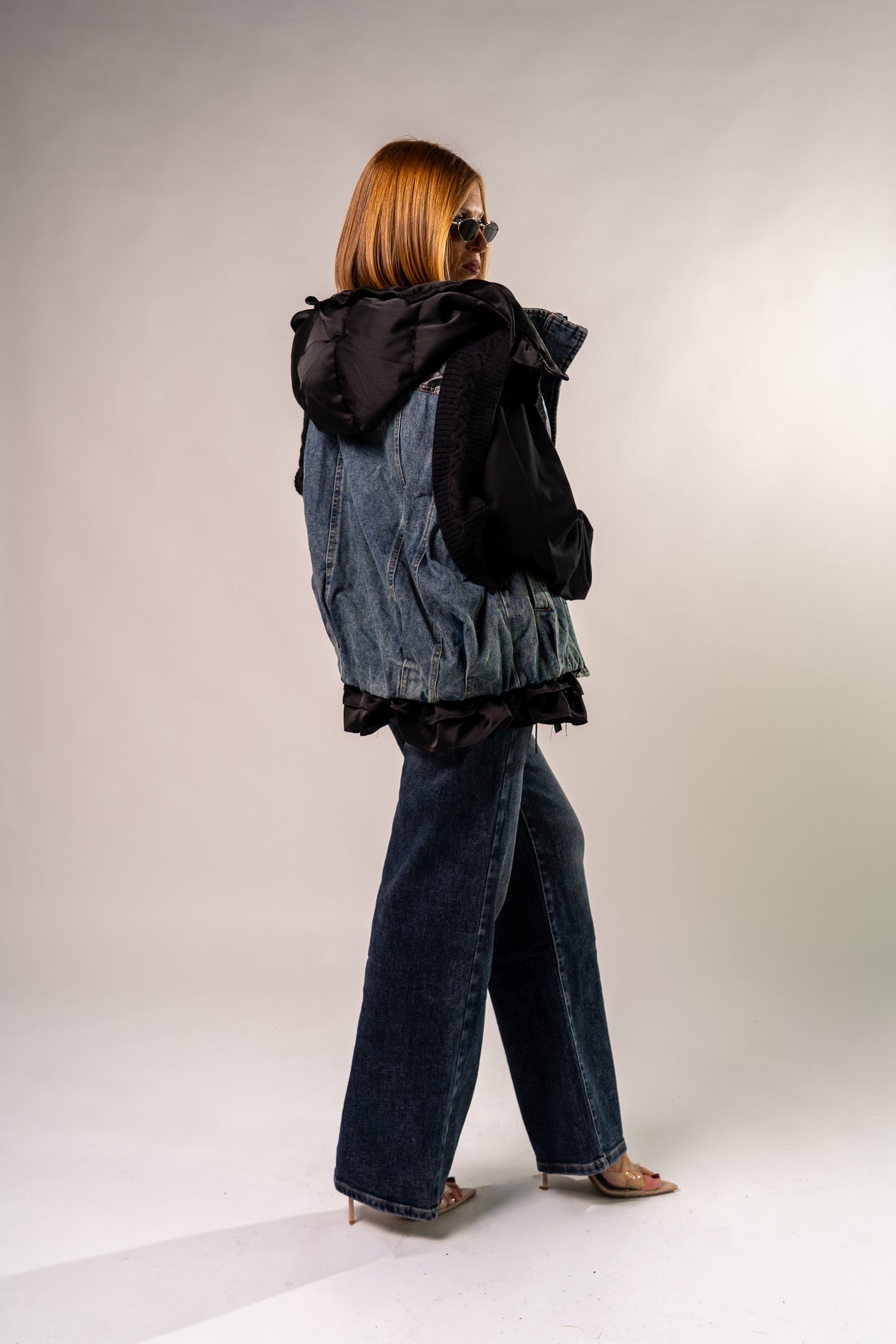 GILET BOMBER COMBINATO BLACK!