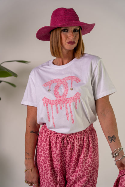 T-SHIRT LOGO ANIMALIER PINK!