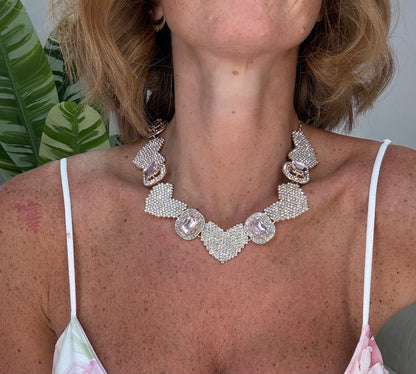 COLLANA CUORI STRASS