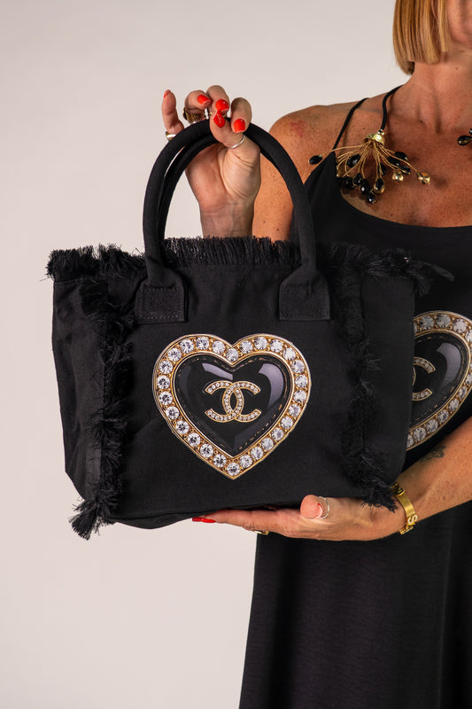 BORSA BIG HEART BLACK