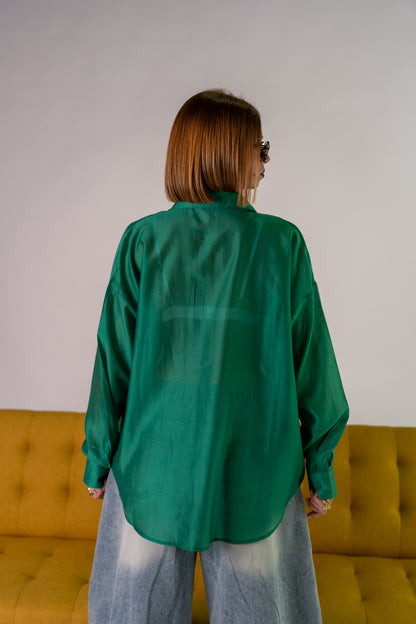 CAMICIA SETA GREEN!